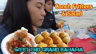 Bahamas' Delicacies. Conch Fritters & Conch Salad.