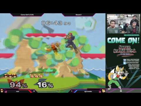 Come On!! 1/7/16 - Noir (Falcon) vs. Sgt. Treecko (Fox) - SSBM Winners Round 1