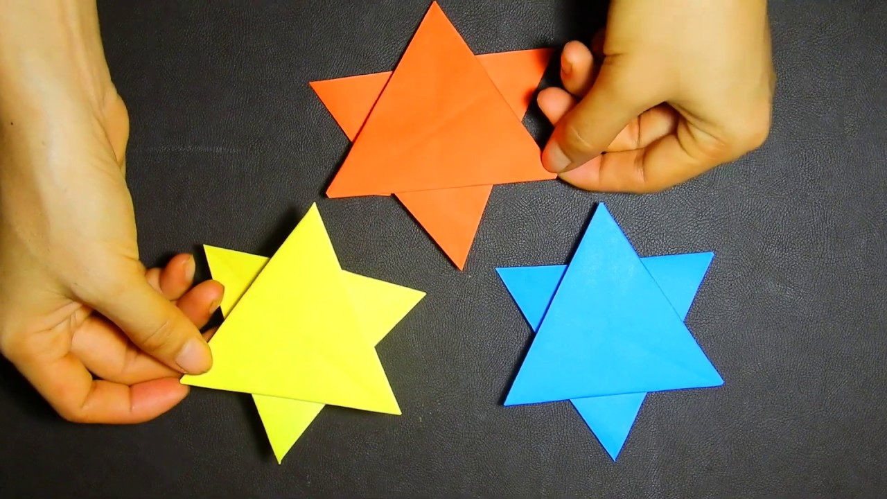 ORIGAMI STAR 3 COLOR:  Simple Make Star Paper By Use Hand