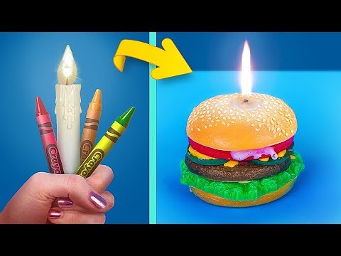 Get Lit With Drink And Snack Inspired Candles / 7 Cool Hacks With Candles And Crayons Video