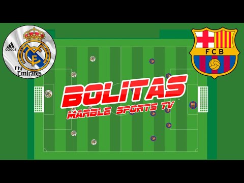 ⚽ MINI FUTEBOL ⚽ FUTEBOL com BOLINHAS -Marble Race Football - Amistoso - Barcelona x Real Madrid