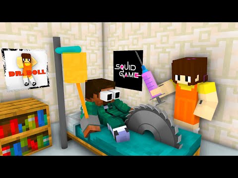 Minecraft, CUTE GIRL DR, SQUID GAME DOLL HEALING ALL THE MOBS - MONSTER SCHOOL