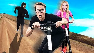 First to Find Buried Treasure Wins $10,000! (Game Master Scooter Chase in Real Life)