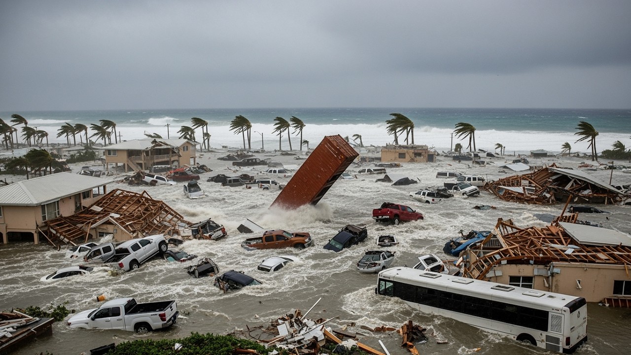 Chaos in Guam Today! Storm Surge Super Typhoon Sinlaku Swept Away Many Homes, Cars in Chuuk