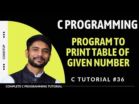 C Program to Print Table of a Number In Hindi