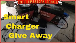 #1b Giveaway.  PowerUrus12volt 100AH lifepo4.  Lithium smart battery charger, RoyPow fish App