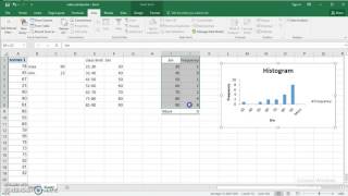 Use Excel  2016 to make Frequency distribution and Histogram for quantitative data