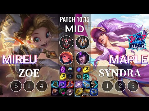HLE Mireu Zoe vs LNG Maple Syndra Mid - KR Patch 10.15