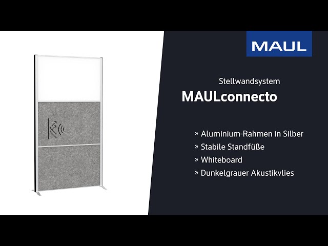 Video teaser for Stellwandsystem MAULconnecto - Whiteboard, 2x dunkelgrauer Akustikvlies - 9603095