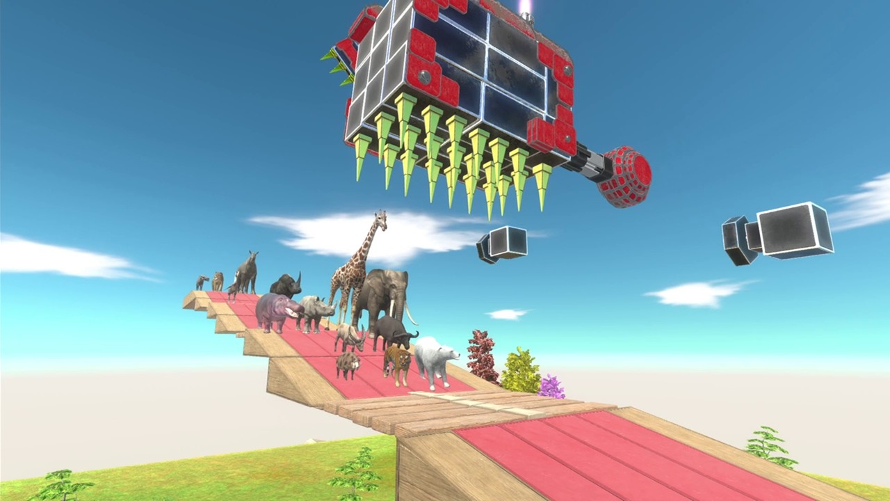ARBS  Obstacle Course Racing. Watch out for spiked hammers! - Animal Revolt Battle Simulator