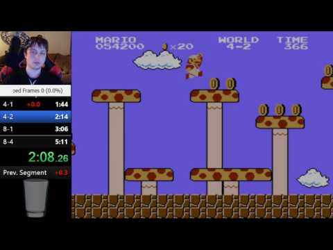 Super Mario Bros. any% speedrun in 5:10