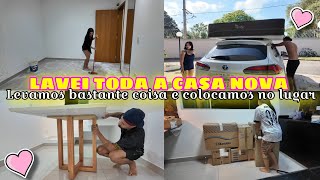 LAVEI TODA A CASA NOVA|| JÁ LEVAMOS E MONTAMOS ALGUMAS COISA || A CAMA DAS CRIANÇAS E MESA MONTADA💕🏠