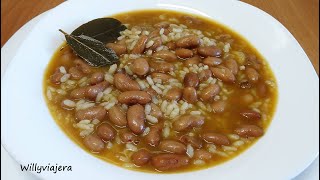 JUDÍAS PINTAS👌🥄 CON ARROZ. Un plato super completo