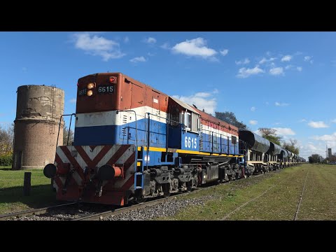 [8K] Variado y colorido tren cargado de NCA con la EMD GR-12W 6615 pasando por Marcos Juárez!!!!!!