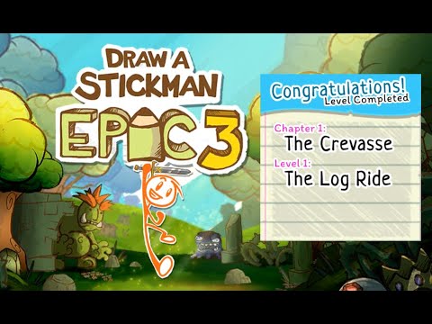 Draw a Stickman EPIC 3 - Chapter 1 The Crevasse - The Log Ride - iOS Gameplay