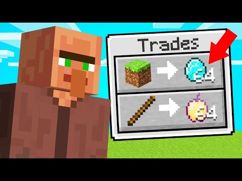 Trading OP VILLAGERS In MINECRAFT... (*RARE* ITEMS)