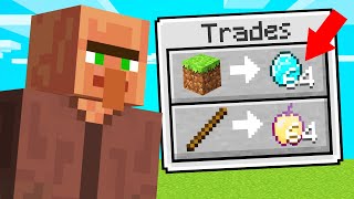 Trading OP VILLAGERS In MINECRAFT... (*RARE* ITEMS)