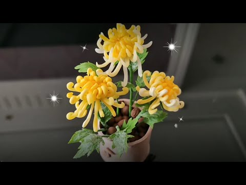How To Make Chrysanthemum With Clay | DIY | Useful Craft Things
