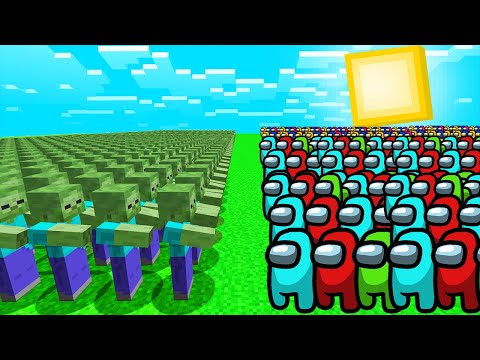 AMONG US ORDUSU VS ZOMBİ ORDUSU! ⚔️ - Minecraft