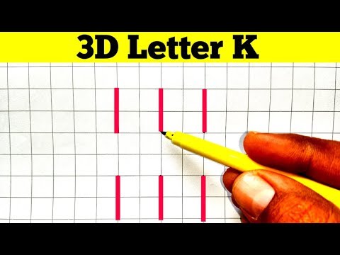 How To Draw 3D Letter K Step By Step || Easy Drawing