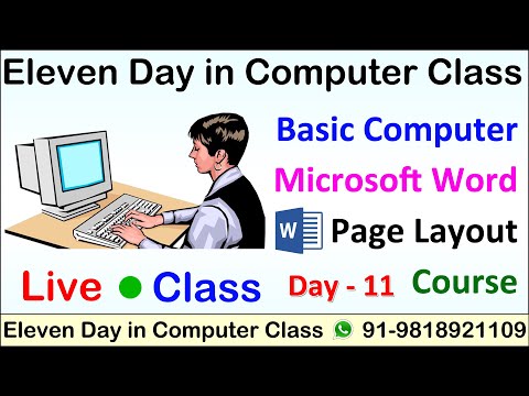 Live Computer Class | MS Word Page Layout | Margin Orientation Size Column Breaks Hyphenation