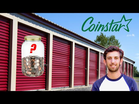 Cashing in Coins Found in ABANDONED Storage Unit! - Using Coinstar!