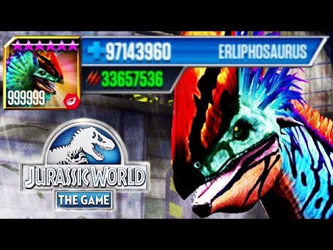 LEVEL 999,999 ERLIPHOSAURUS WITH 33,000,000 ATTACK!!! (JURASSIC WORLD)