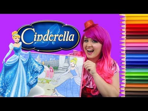 Coloring Cinderella Disney Princess GIANT Coloring Book Page Colored Pencil | KiMMi THE CLOWN Video