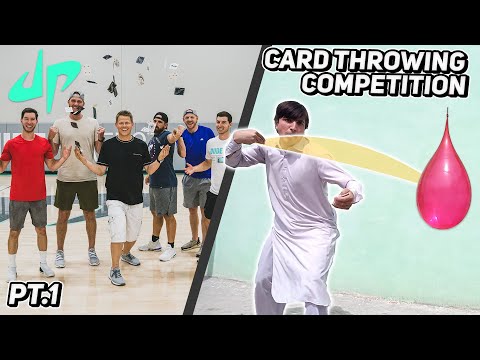 Card Throwing Competition with DUDE PERFECT | Pt. 1