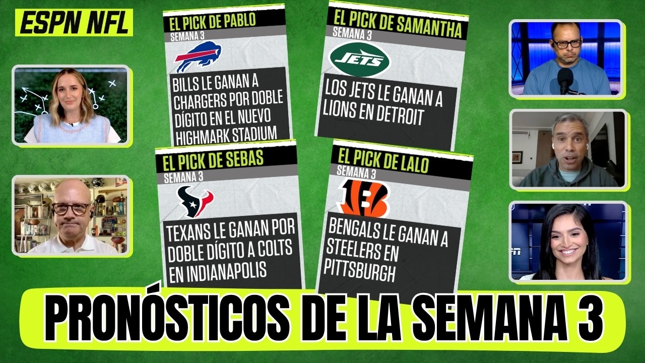 NUESTROS PRONÓTICOS de la SEMANA 3 NO LE VAN A GUSTAR a los fanáticos de STEELERS | ESPN NFL