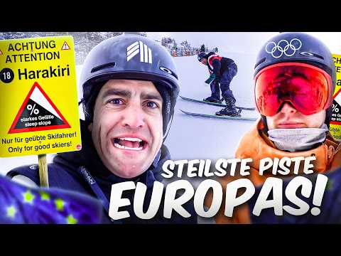 I'm skiing the steepest slope in Europe!