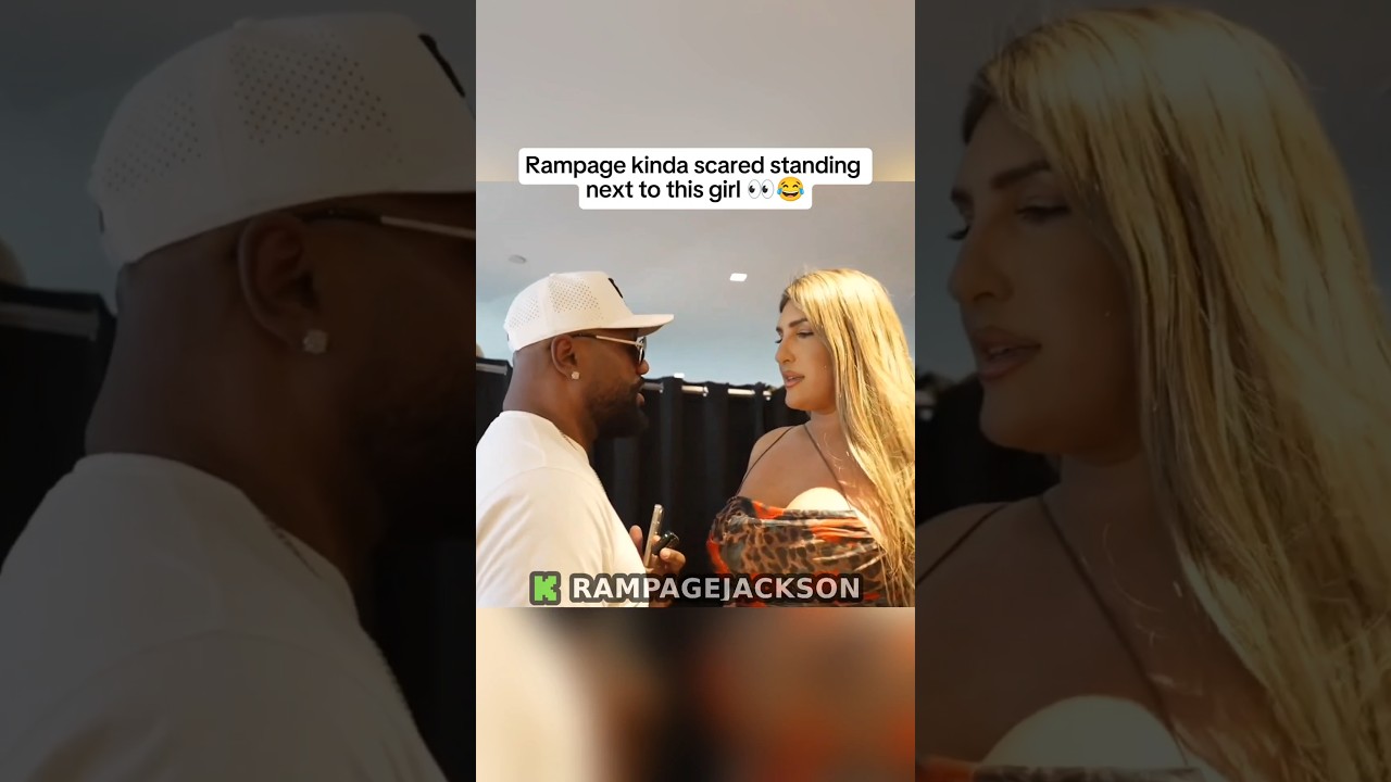 Rampage kinda scared standing next to this girl 😂 #rampagejackson #rampage #live #shorts #viral