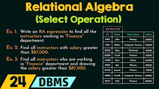 Relational Algebra (Select Operation)