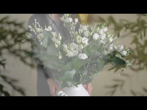 White Lisianthus with Pussy Willow and Eucalyptus Robusta - Subscription Flowers by Arena Flowers