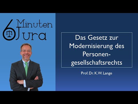 The Law on the Modernization of Partnership Law (MoPeG)