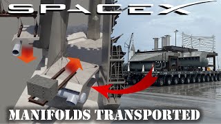 SpaceX Starship launch pad readiness | Manifolds have been transported and positioned