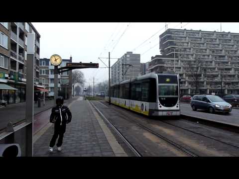 tram lijn 20 , halte Molenvliet, Roterdam Lombardijen, 18-1-2012