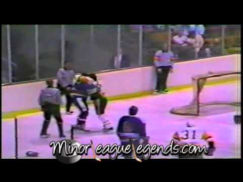 88 89 Jim Agnew vs Mark Kachowski Milwaukee Admirals vs Muskegon Lumberjacks IHL
