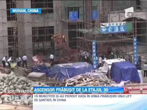 19 muncitori si-au pierdut viata in urma prabusirii unui lift de santier in China