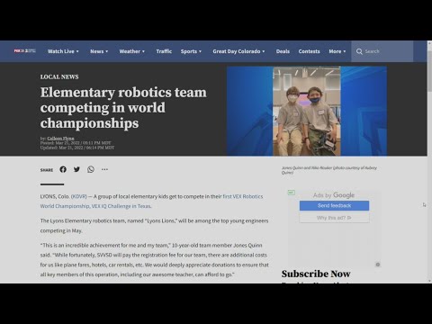 Elementary robotics team competing in world championships