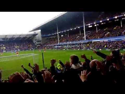 Everton v Arsenal - Everton fans in the Gwladys street