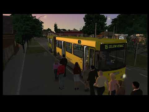 PUNA 15 .   OMSI 2 BEOGRAD LINIJA 15 ZEMUN NOVI GRAD--ZELENI VENAC.IKARBUS IK 201(2002)