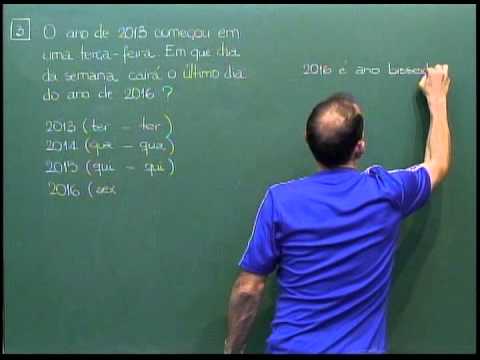 Aritmética - Aula 37 - Problemas com calendários