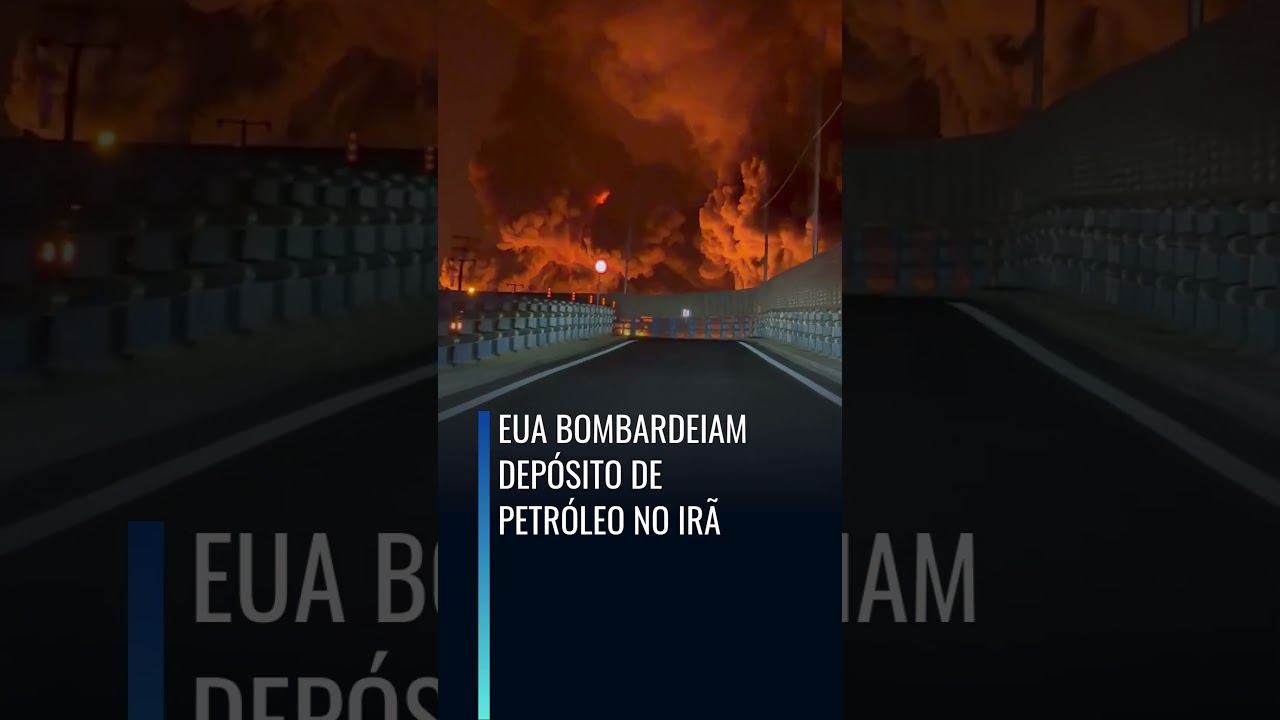 Imagens de um incêndio violento na refinaria de petróleo de Shahr Rey, em Teerã, esta noite