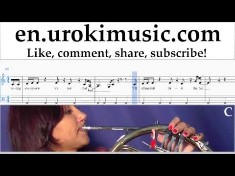 French Horn lessons Kesha - Learn To Let Go Sheet Music Tutorial um-i352