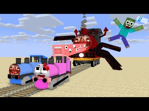 Monster School : THOMAS FAMILY & GIRLFRIEND | CHOO CHOO CHARLES ATTACK - Minecraft Animation