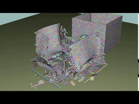 Physics Rigidbody / Construction bricks and roof tiles in Blender Eevee 2.91