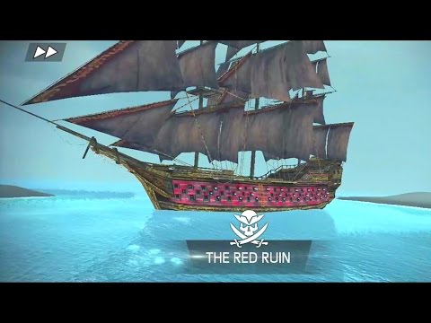 The Red Ruin Super ship battle. Assassin's Creed Pirates Queen Anne's Revenge gameplay