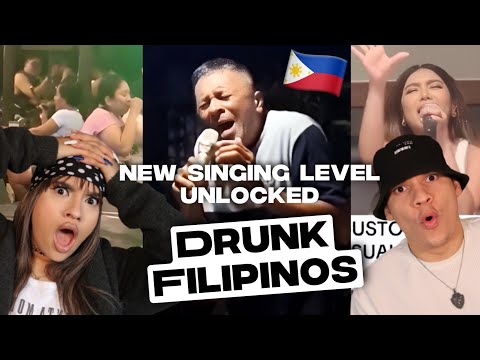 Karaoke Level: DRUNK FILIPINO!🤯🎤 Latinos react to Drunk Filipinos Singing...