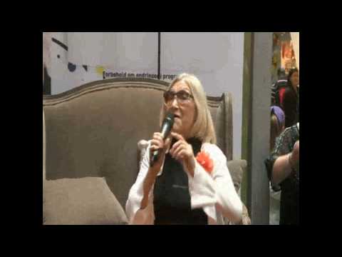 Nora Brockstedt sings "Voi voi"at Byporten shopping centre in Oslo, Norway